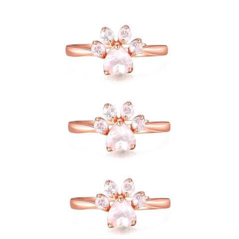 3-Pack of Rose Gold Paw Rings (Buy 2 get 1 FREE) - IndigoPetco.com