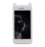 Glitter White "I'm a Cat" iPhone Case & Gold Paw Heart Wrap Ring Set - IndigoPetco.com