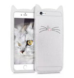Glitter White "I'm a Cat" iPhone Case & Rose Gold Paw Ring Set - IndigoPetco.com