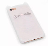 Glitter White "I'm a Cat" iPhone Case & Rose Gold Paw Ring Set - IndigoPetco.com