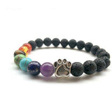 Lava Bead Rainbow Paw Bracelet - IndigoPetco.com