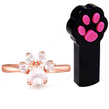 Rose Gold Paw Ring & Paw Beam Lazer Pointer Set - IndigoPetco.com