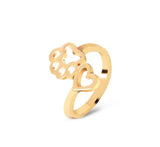 Wrap Around Paw Print and Heart Ring - IndigoPetco.com