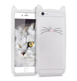 Glitter White "I'm a Cat" iPhone Case & Rose Gold Paw Ring Set