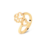 Wrap Around Paw Print and Heart Ring