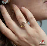 Wrap Around Paw Print and Heart Ring - IndigoPetco.com