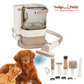 Indigo Pet Grooming Kit with brushes, scissors, and grooming tools for dogs and cats, displayed on a white background.