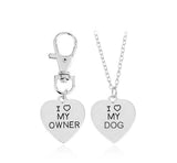 2pc "I love my dog", "I love my owner" necklace set