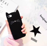 Black "I'm a Cat" iPhone Case & Silver Paw Wrap Ring Set
