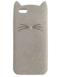 Glitter White "I'm a Cat" iPhone Case & Gold Paw Heart Wrap Ring Set