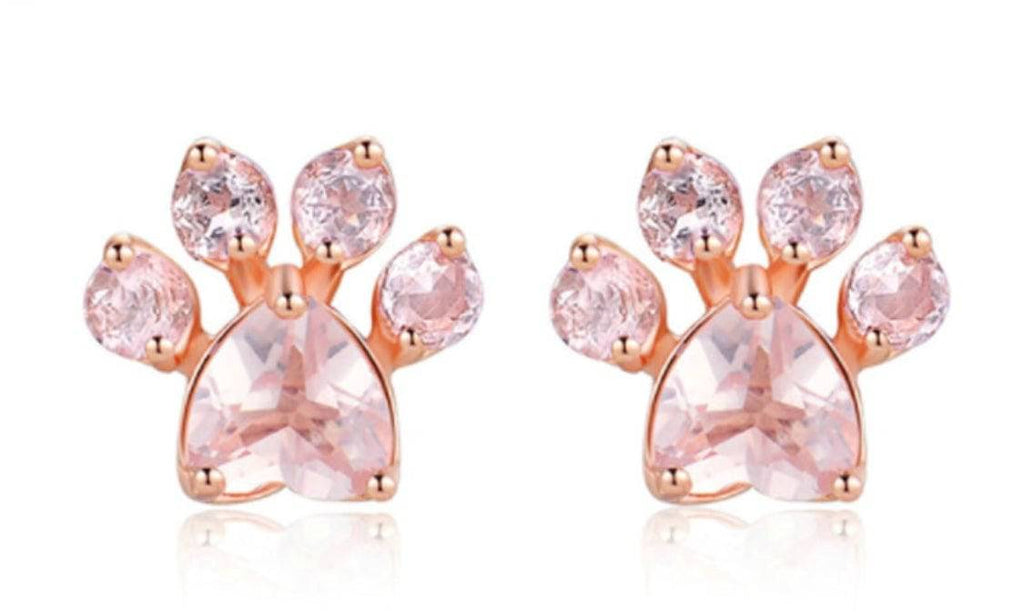 Rose gold paw earrings Clearance