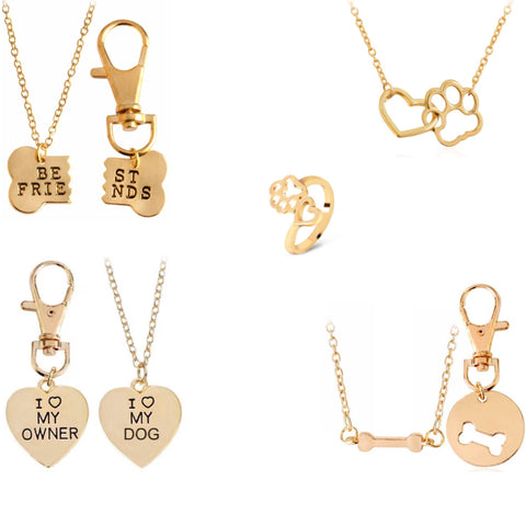 Gold Pet Lover Jewelry Set
