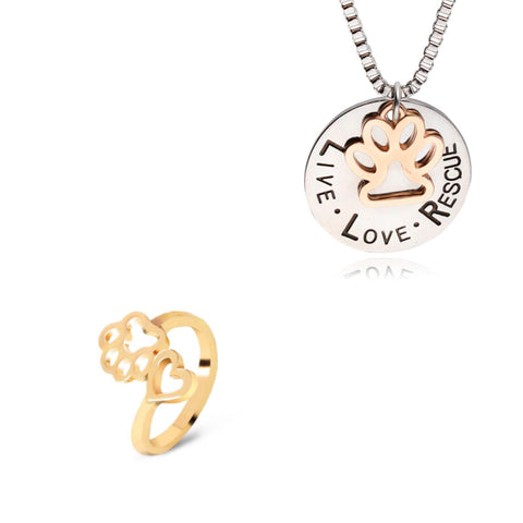 Live, Love Rescue Necklace & Ring Set