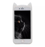 Glitter White "I'm a Cat" iPhone Case & Silver Paw Heart Wrap Ring Set