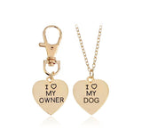 2pc "I love my dog", "I love my owner" necklace set